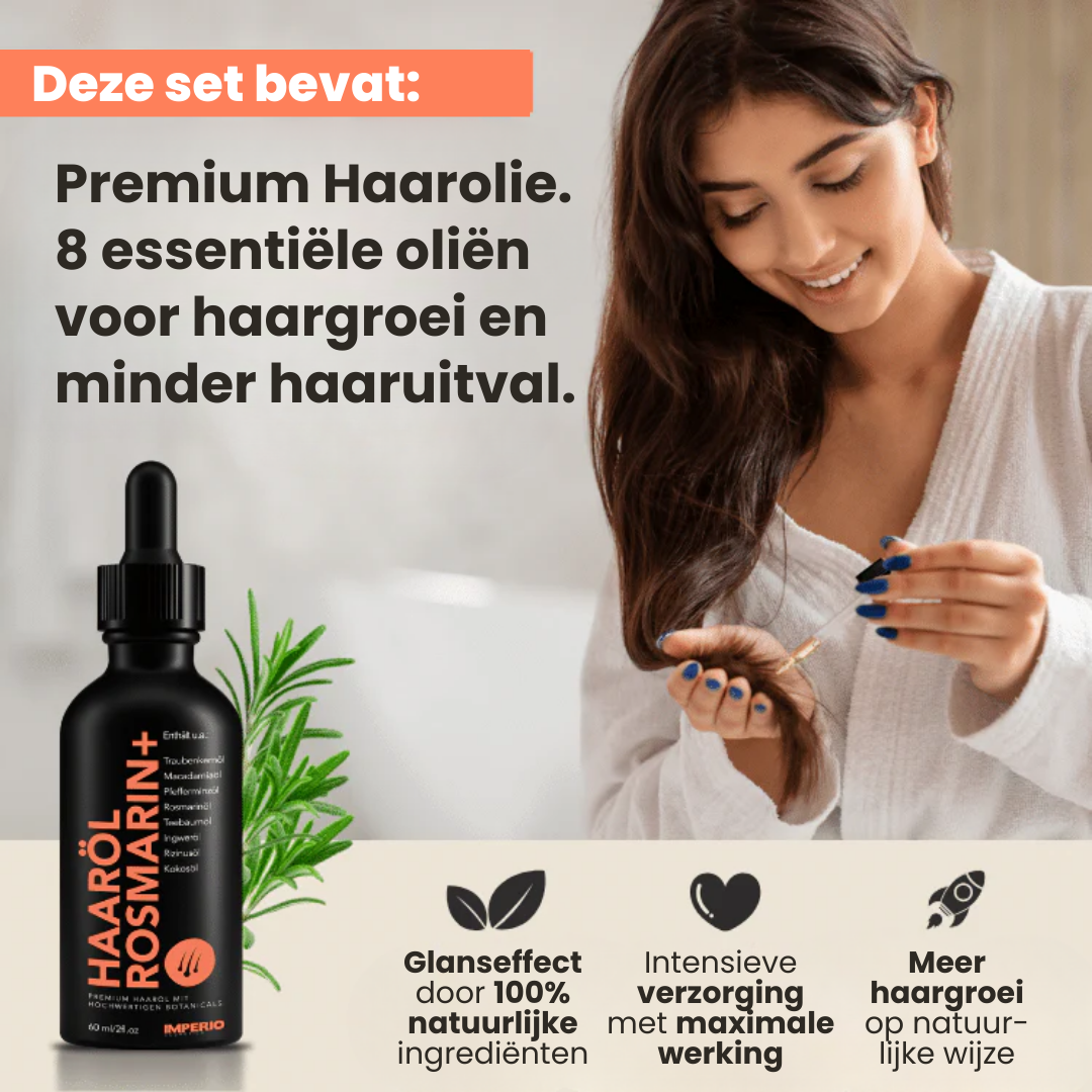 IMPERIO Wellness Kit voor je Haar - Haarvitamine+ - Rozemarijnolie + - Voller Dikker Haar - Haargroei - Minder Haaruitval